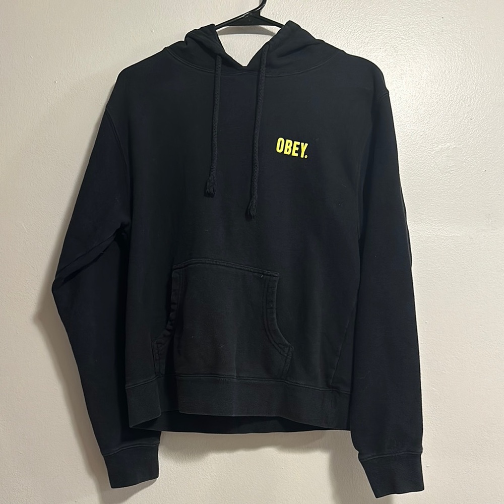 Obey Black and Yellow Graphic Sweater